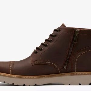 Clarks Dark Brown Leather Ankle Boots Weltridge Zip
Tan Leather